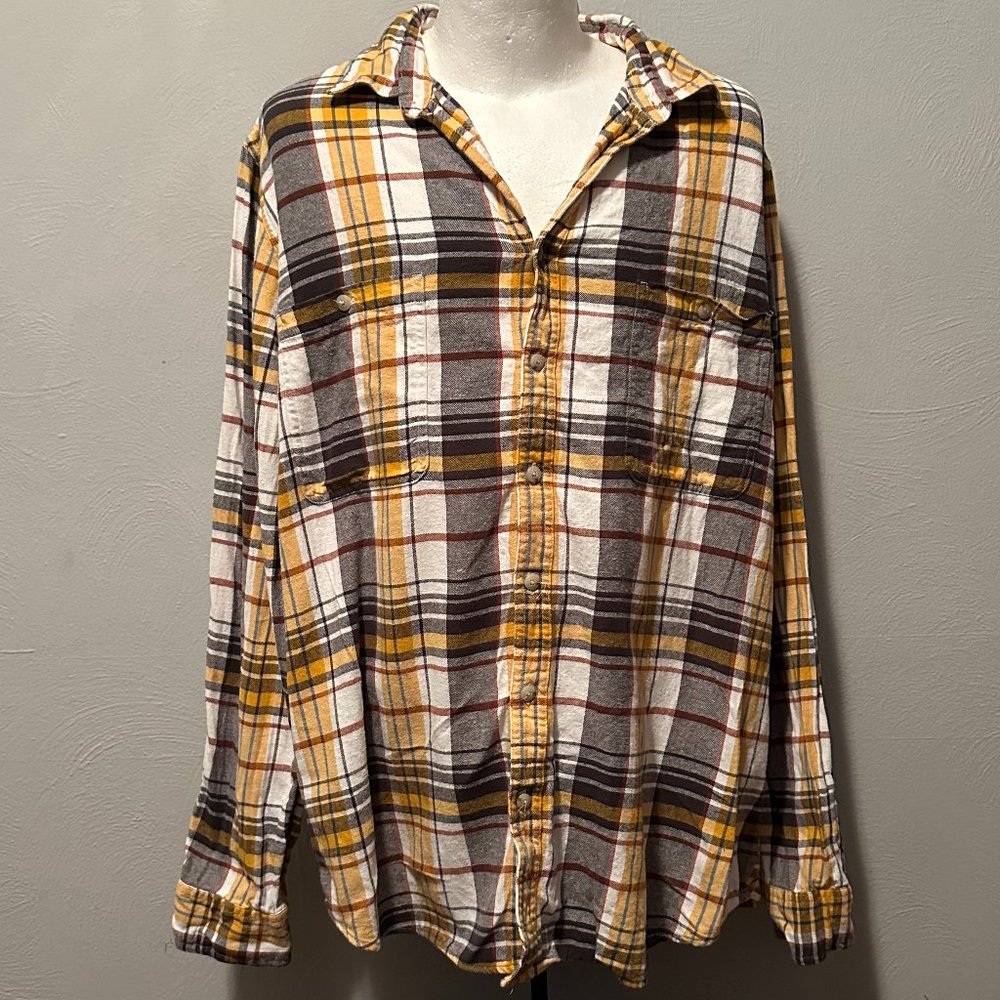 Sonoma Men's Big & Tall Regular-Fit Plaid Button-Down Long Sleeve Size 3XLT